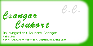 csongor csuport business card